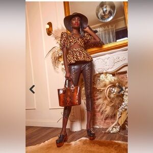 Women’s Bridgette Blouse size 8 in Brown‎ and Yellow Autumn Adeigbo